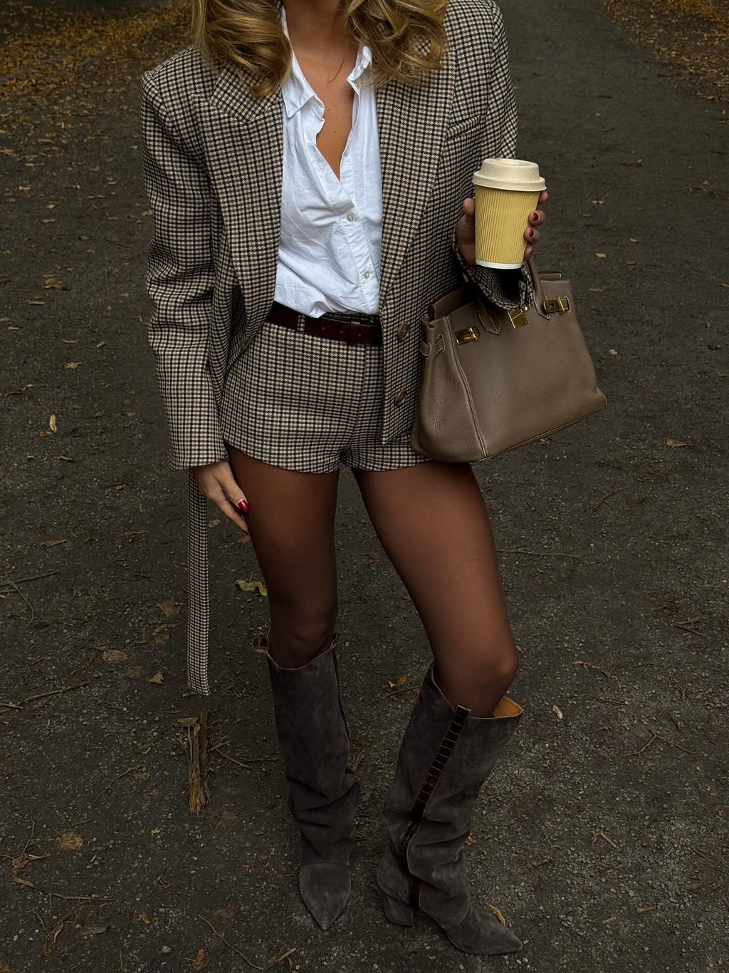 Retro Wool-Blend Jacket - Brown
