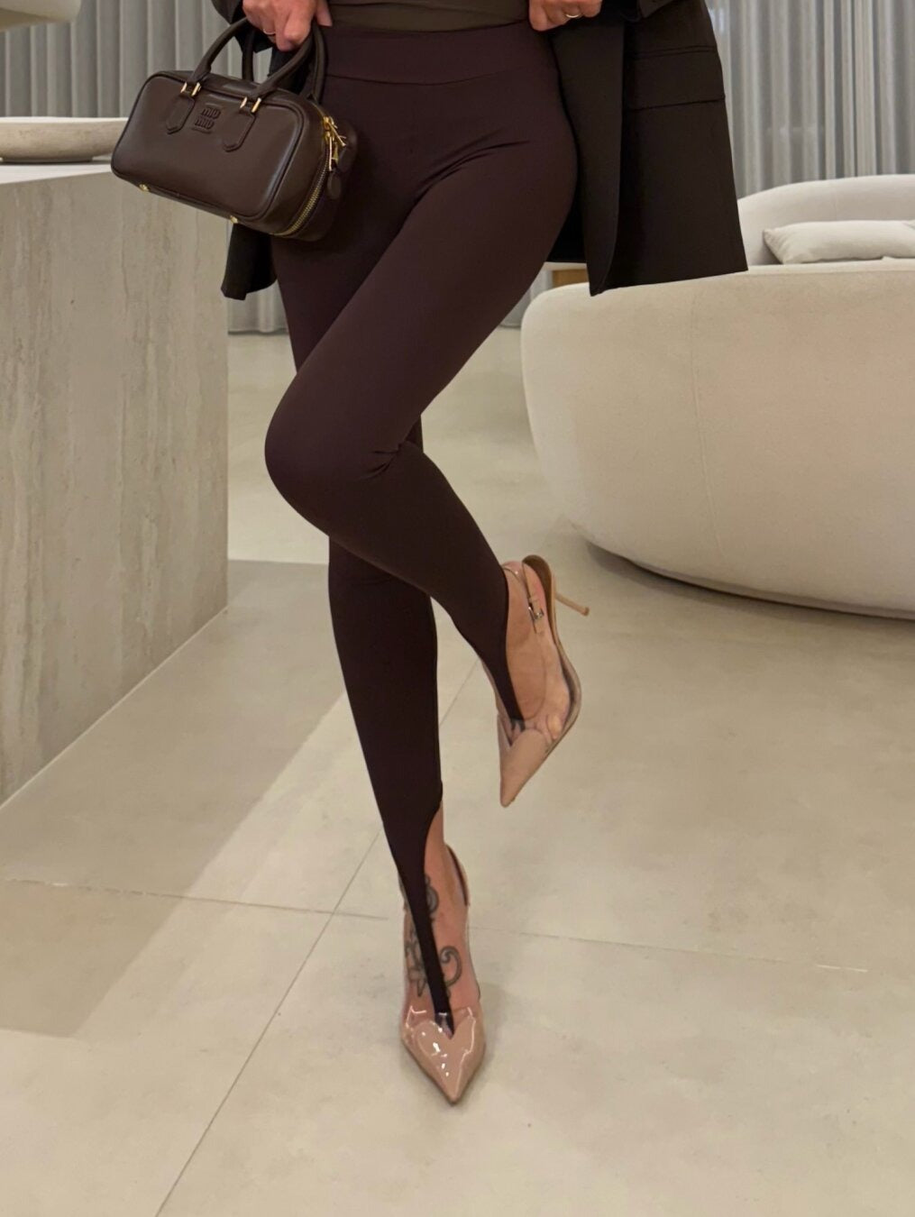 Classic High-Stretch Leggings - Black & Brown