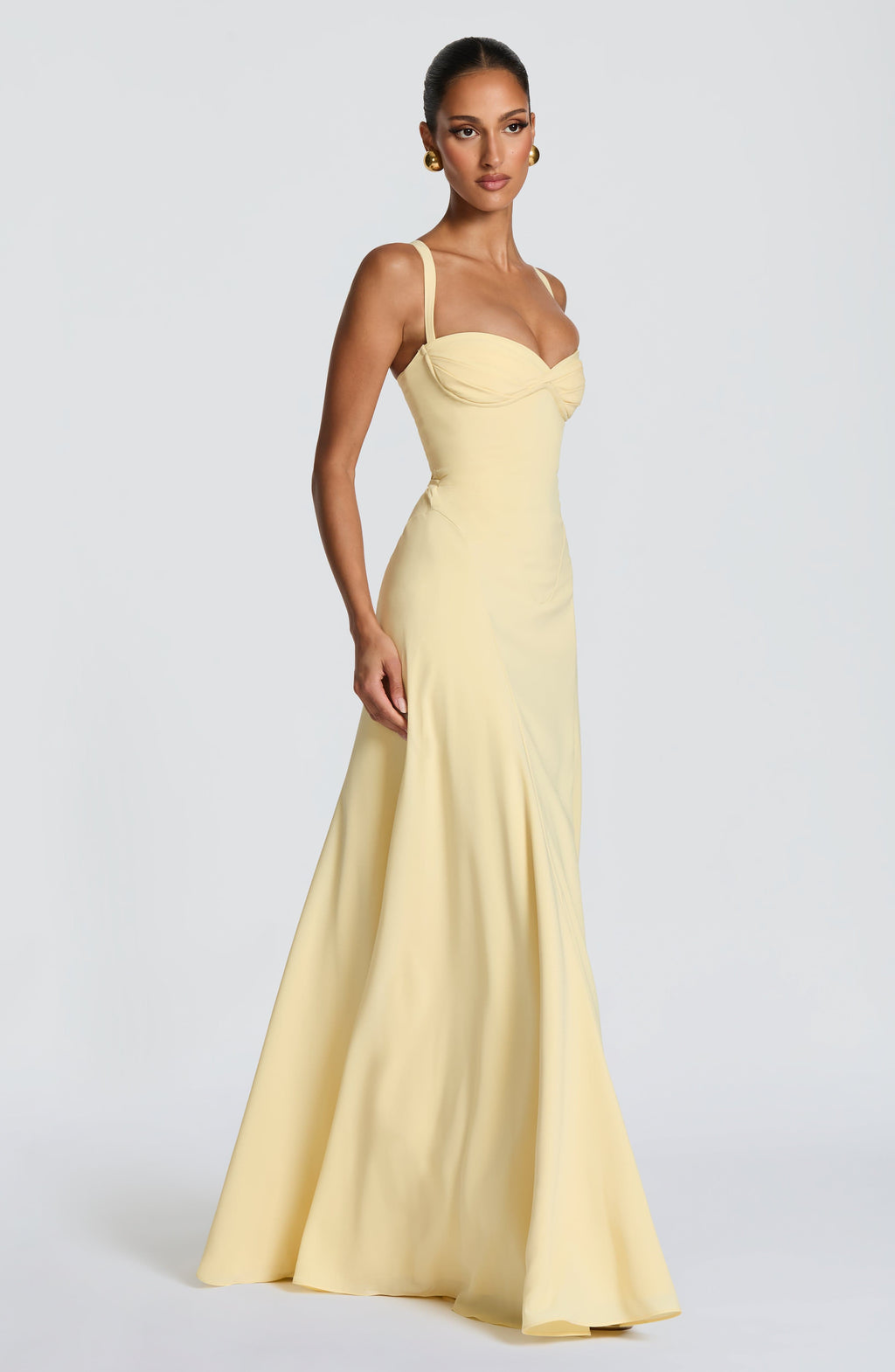 Lemon Yellow Silk Maxi Dress – Radiant Summer Evening Dress | Meave & Ivy