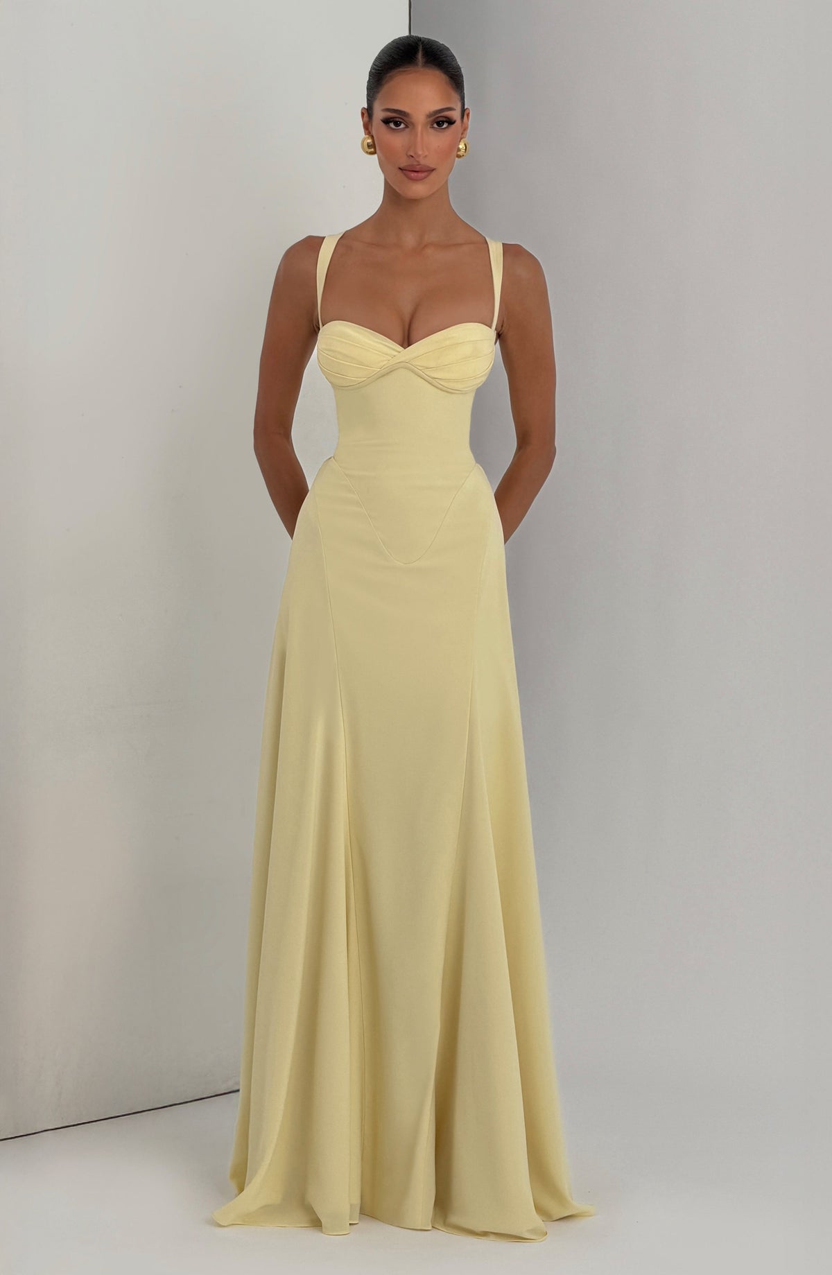 Lemon Yellow Silk Maxi Dress – Radiant Summer Evening Dress | Meave & Ivy