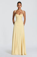 Lemon Yellow Silk Maxi Dress – Radiant Summer Evening Dress | Meave & Ivy