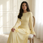 Ruffle Maxi Dress with Flare Sleeves – Women's Elegant Occasion Dress