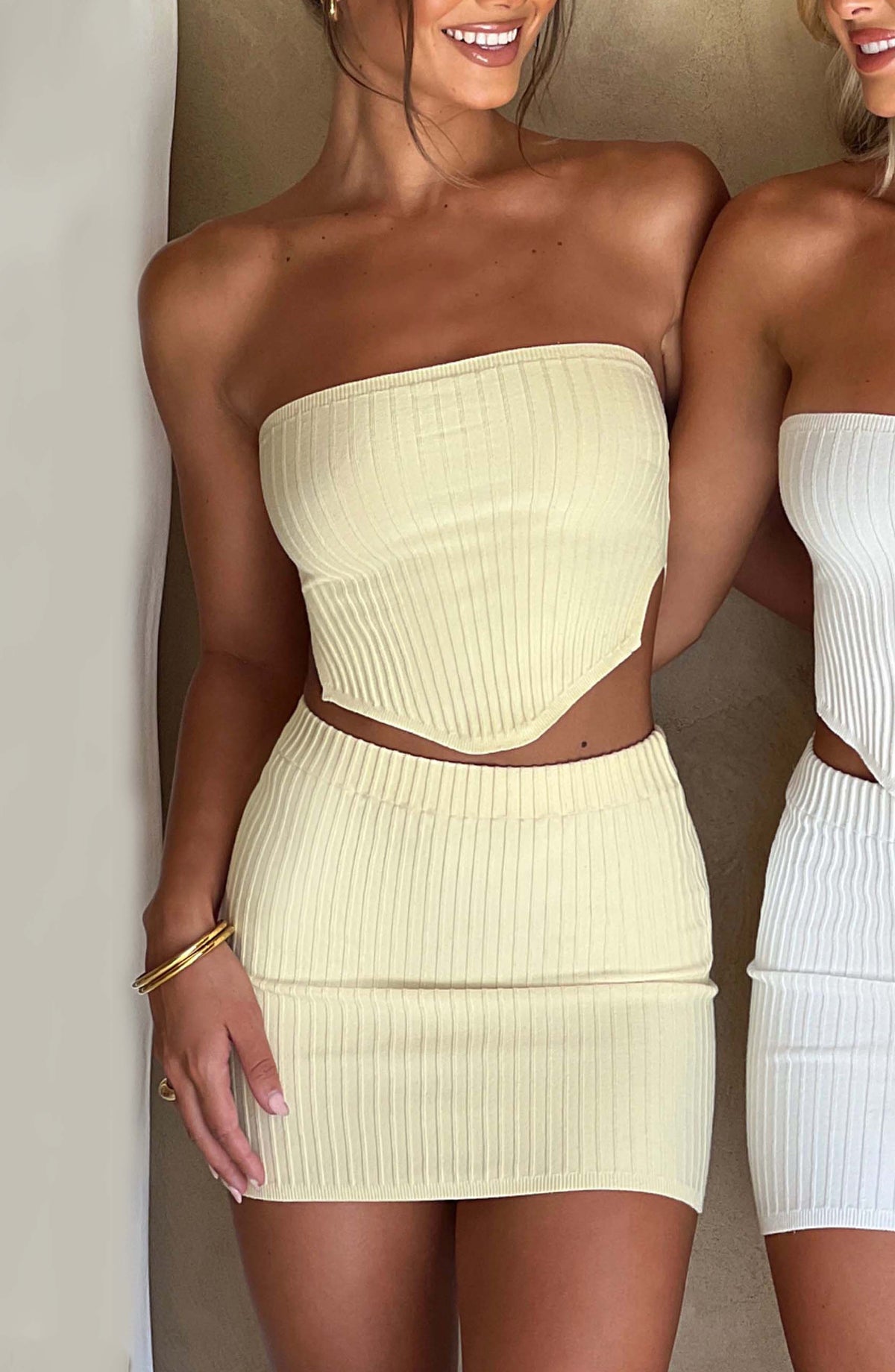 Lemon Yellow Ribbed Mini Dress – Sleek Bodycon Everyday Dress | Meave & Ivy
