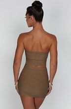 Mocha Ribbed Mini Dress – Sleek Bodycon Everyday Dress | Meave & Ivy
