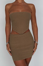 Mocha Ribbed Mini Dress – Sleek Bodycon Everyday Dress | Meave & Ivy