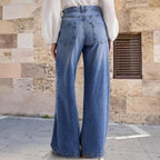 Women's High-Waisted Wide-Leg Jeans – Relaxed Full-Length Denim