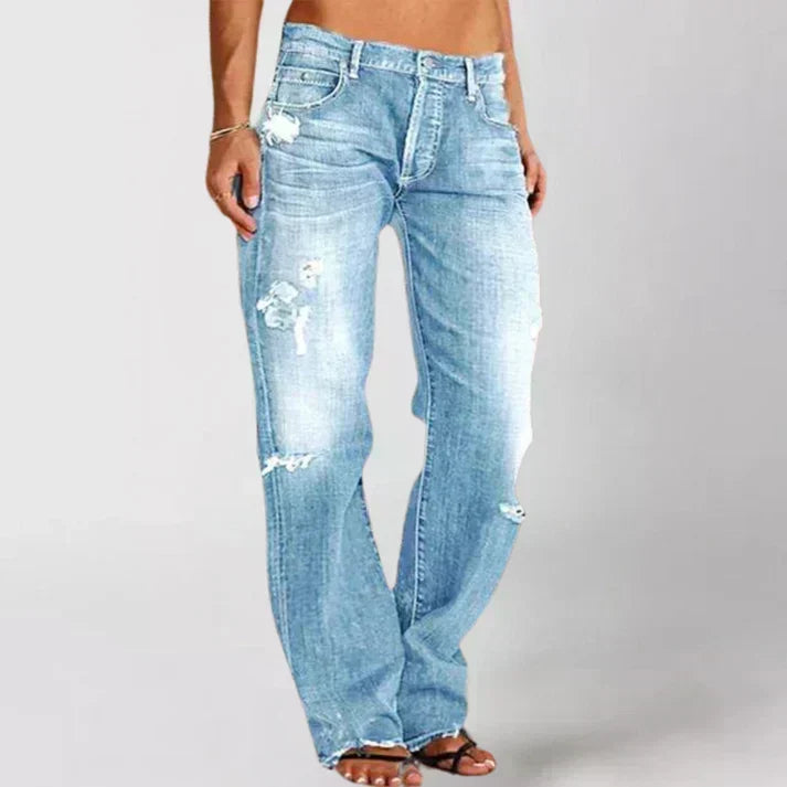 Women's Low-Rise Distressed Relaxed Jeans