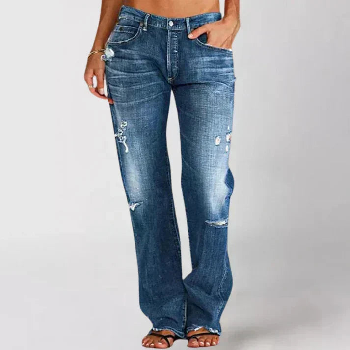 Women's Low-Rise Distressed Relaxed Jeans