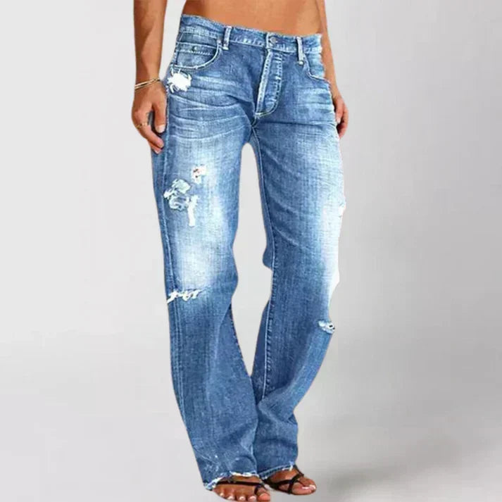 Women's Low-Rise Distressed Relaxed Jeans