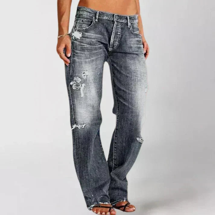 Women's Low-Rise Distressed Relaxed Jeans