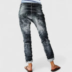 Women's Slim-Fit Distressed Jeans – Stretch Tapered Denim