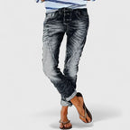 Women's Slim-Fit Distressed Jeans – Stretch Tapered Denim