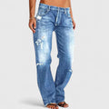 Women's Relaxed Distressed Straight-Leg Jeans