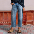 Women's Cropped Straight-Leg Denim Jeans