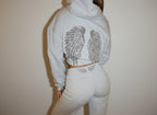 Grey Hoodie with Sequin Angel Wings – Sparkle Back Print Hoodie