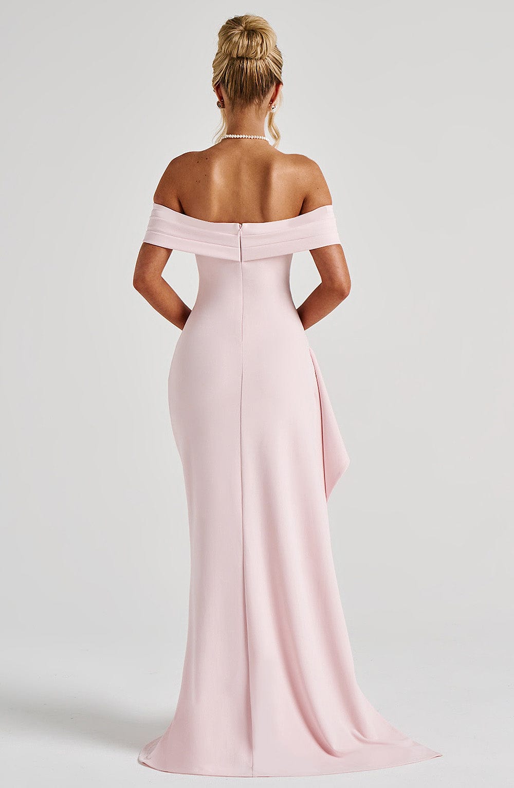 Blush Pink Satin Cowl Maxi Dress – Elegant Evening Gown | Meave & Ivy