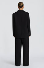 Black High-Waist Wide-Leg Tailored Trousers – Women's Suit Pants | Meave & Ivy