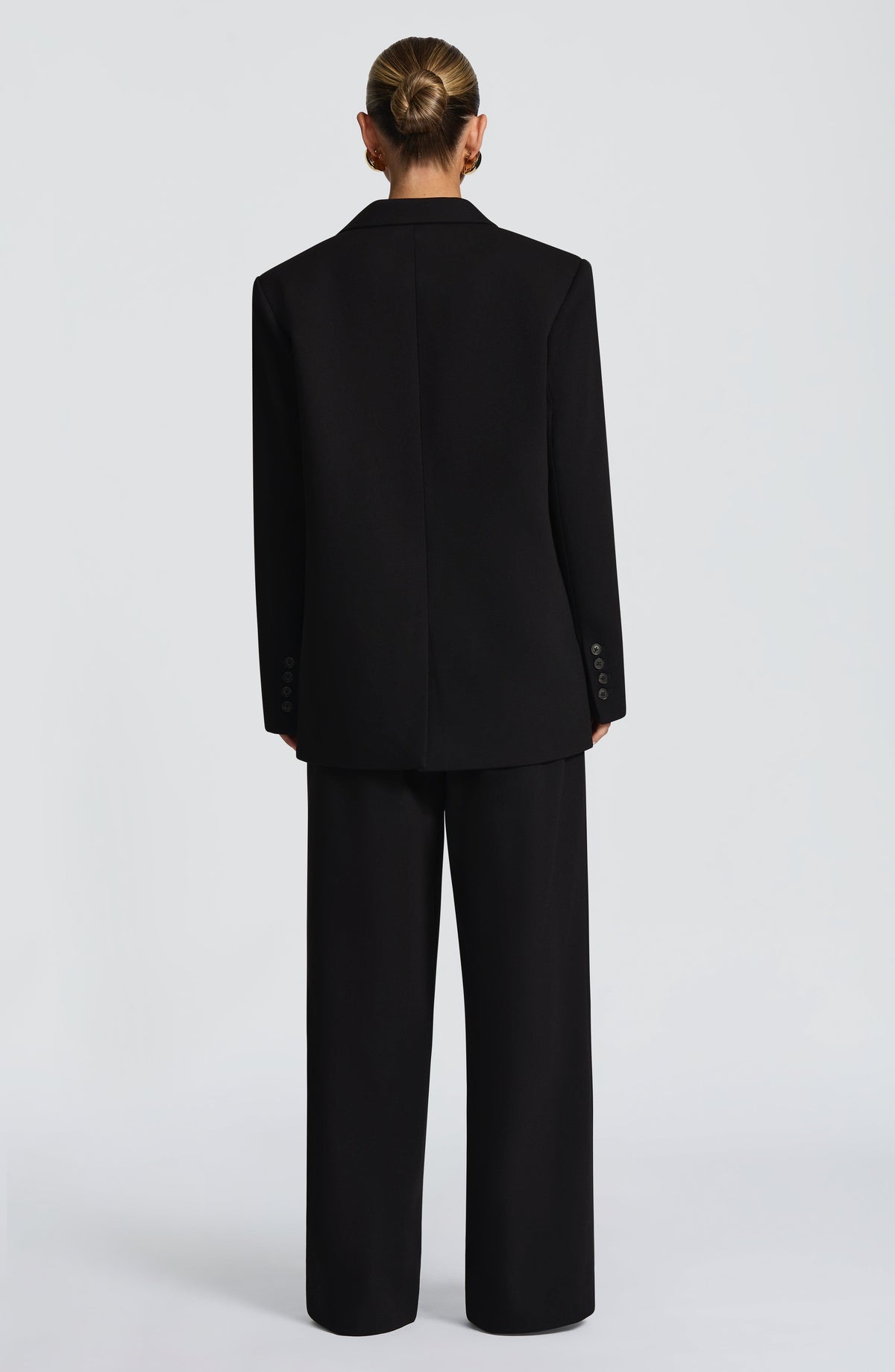 Black High-Waist Wide-Leg Tailored Trousers – Women's Suit Pants | Meave & Ivy