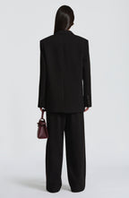 Black High-Waist Wide-Leg Tailored Trousers – Women's Suit Pants | Meave & Ivy