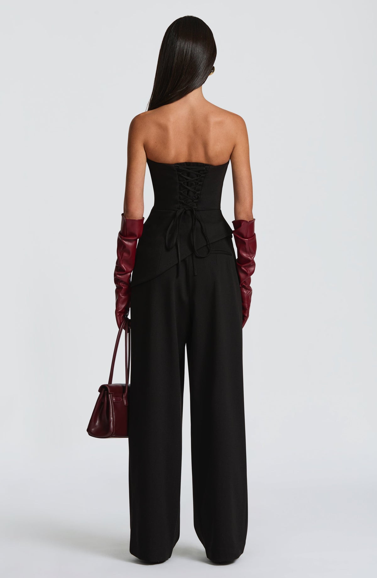 Black High-Waist Wide-Leg Tailored Trousers – Women's Suit Pants | Meave & Ivy