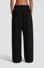 Black High-Waist Wide-Leg Tailored Trousers – Women's Suit Pants | Meave & Ivy