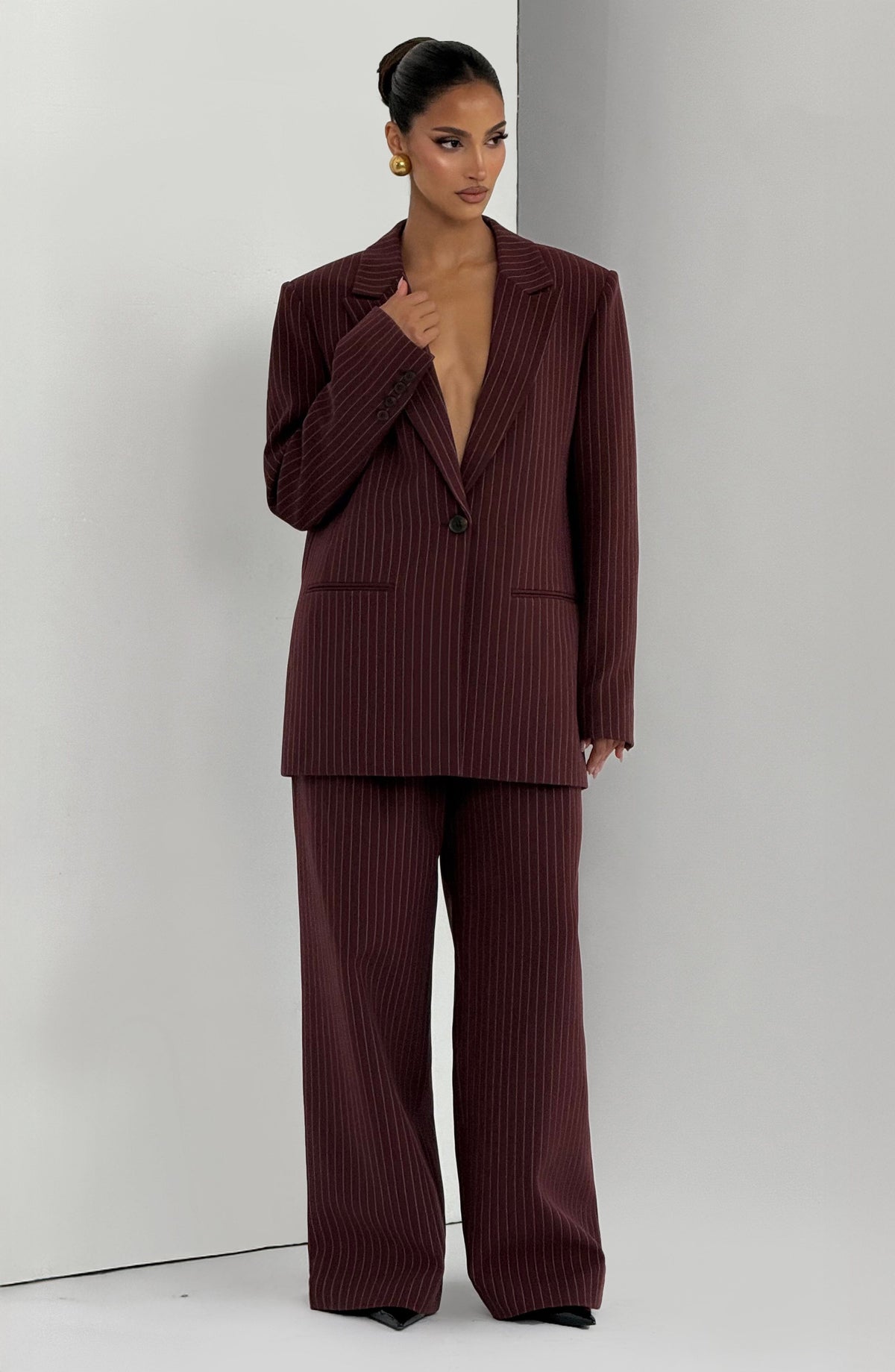 Ivory High-Waist Wide-Leg Tailored Trousers | Meave & Ivy