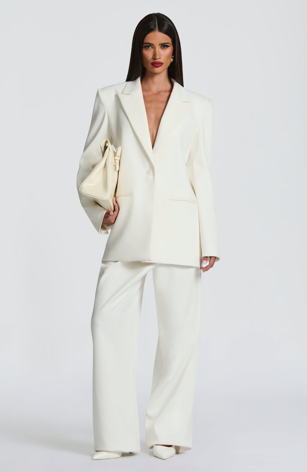Camel High-Waist Wide-Leg Tailored Trousers | Meave & Ivy