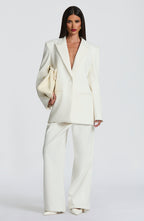 Camel High-Waist Wide-Leg Tailored Trousers | Meave & Ivy