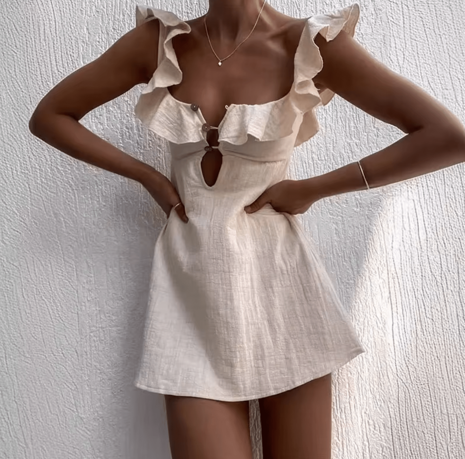 White Bohemian Mini Dress – Women's Boho Summer Beach & Holiday Dress | Meave & Ivy