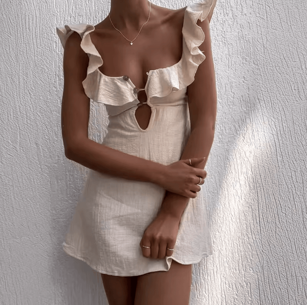 White Bohemian Mini Dress – Women's Boho Summer Beach & Holiday Dress | Meave & Ivy