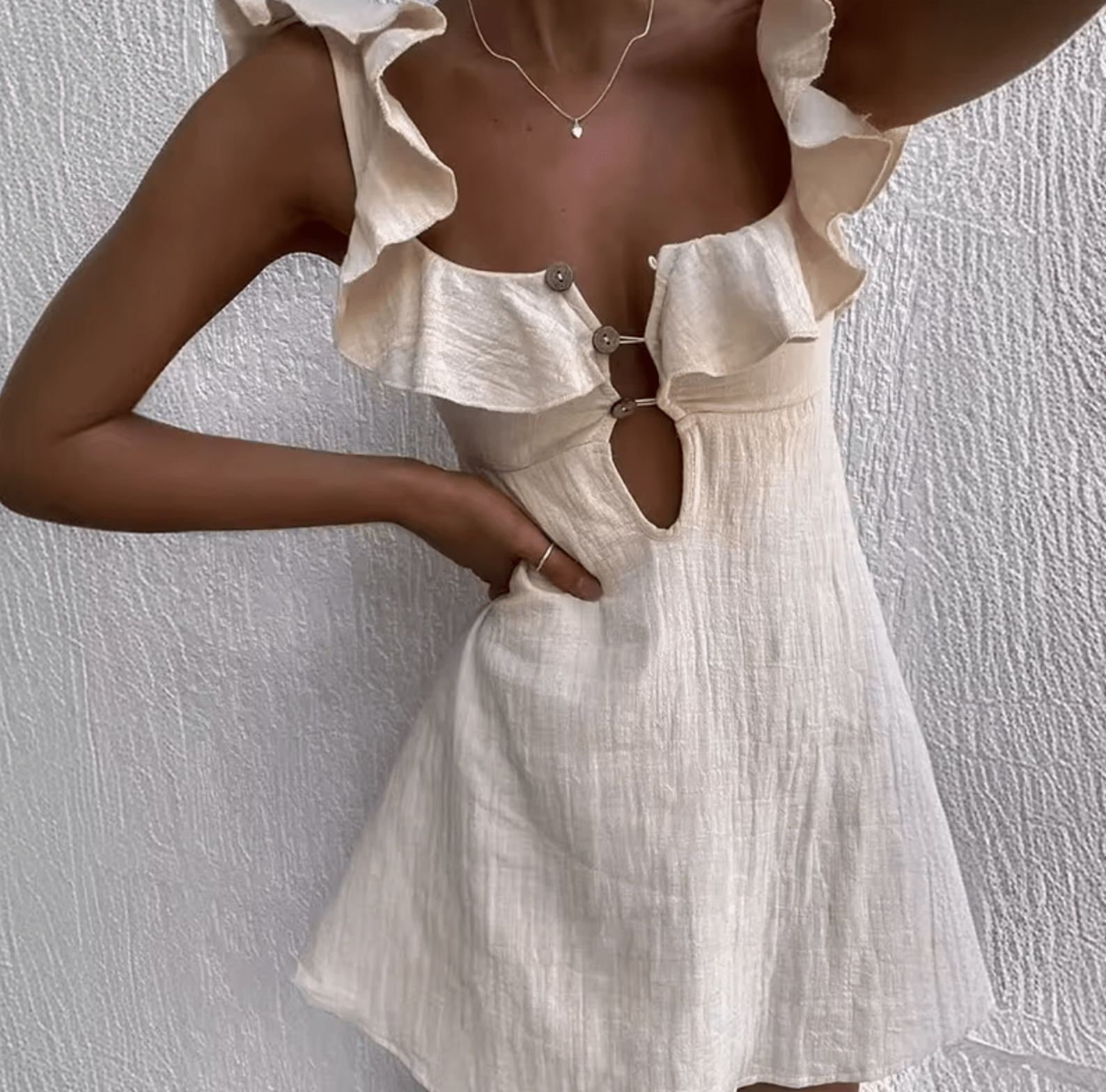 White Bohemian Mini Dress – Women's Boho Summer Beach & Holiday Dress | Meave & Ivy