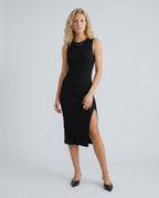 Ribbed Fitted Knit Midi Dress