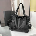 Women's Large Studded Leather-Look Tote Shoulder Bag