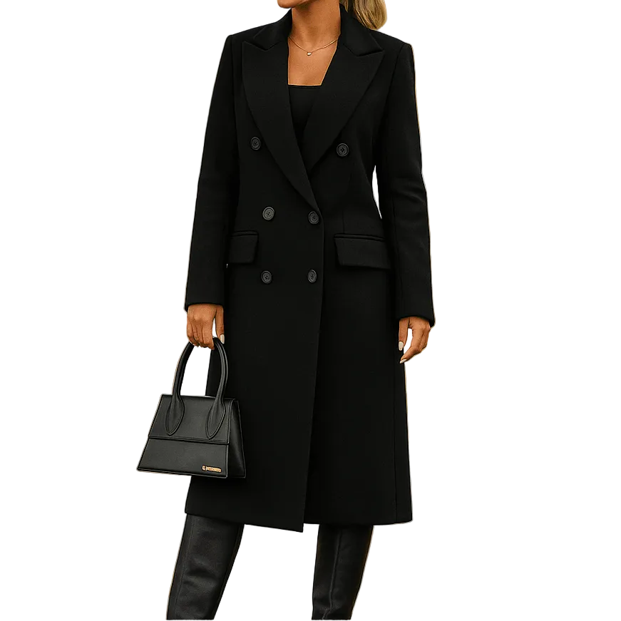 Women's Elegant Long wool-blend Winter Coat