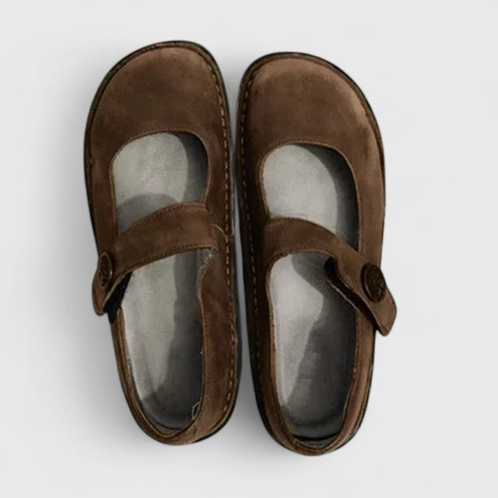 Leather Mary Jane Orthopedic Flats
