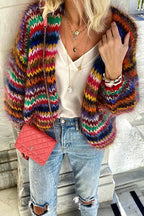 Colourful Knitted Cardigan – Multicolour Statement Knit