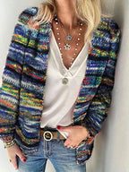 Colourful Knitted Cardigan – Multicolour Statement Knit