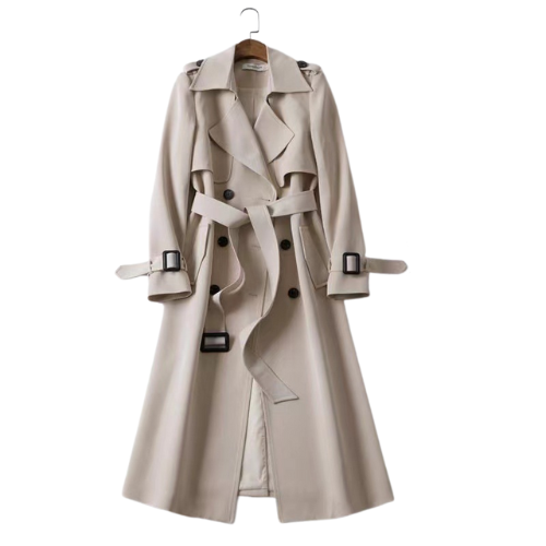 Elegant Long Coat with Double Buttons – Timeless Winter Coat