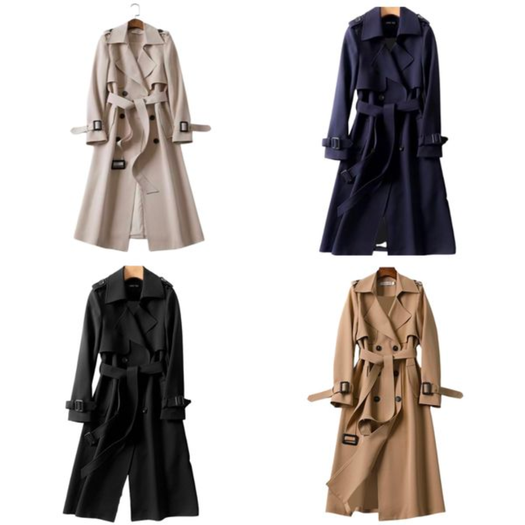 Elegant Long Coat with Double Buttons – Timeless Winter Coat