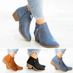 Comfort Boots with Support Insole – Leather Look Ankle Boots