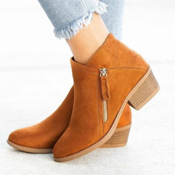 Comfort Boots with Support Insole – Leather Look Ankle Boots