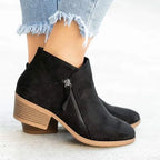 Comfort Boots with Support Insole – Leather Look Ankle Boots