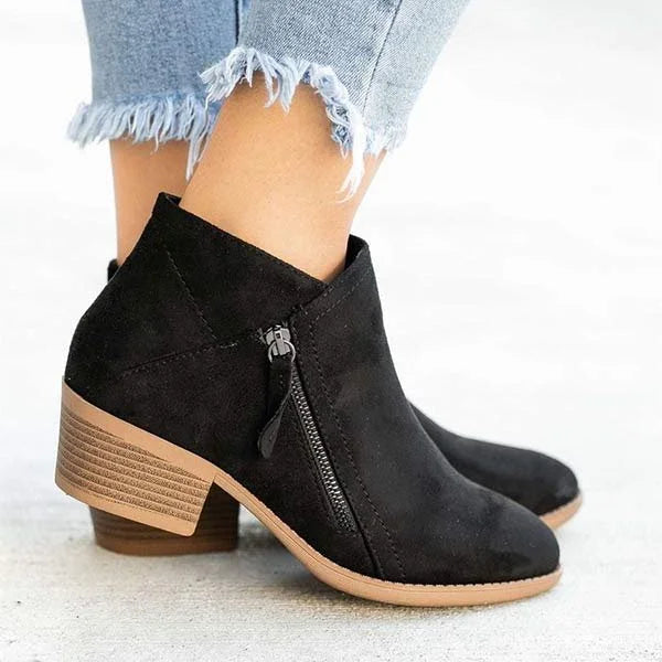 Comfort Boots with Support Insole – Leather Look Ankle Boots