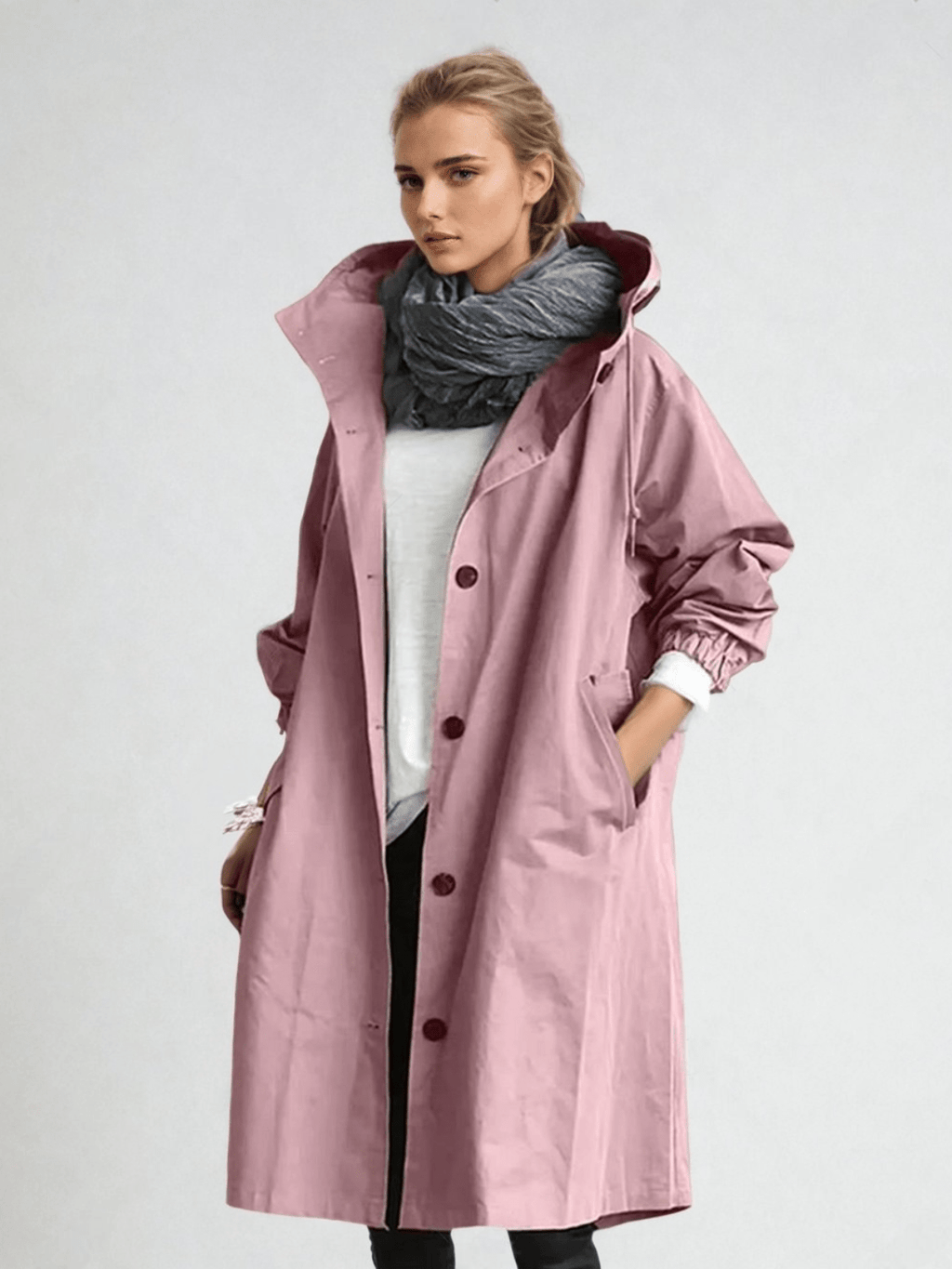 Water-Repellent Trench Coat – Relaxed Fit to 5XL