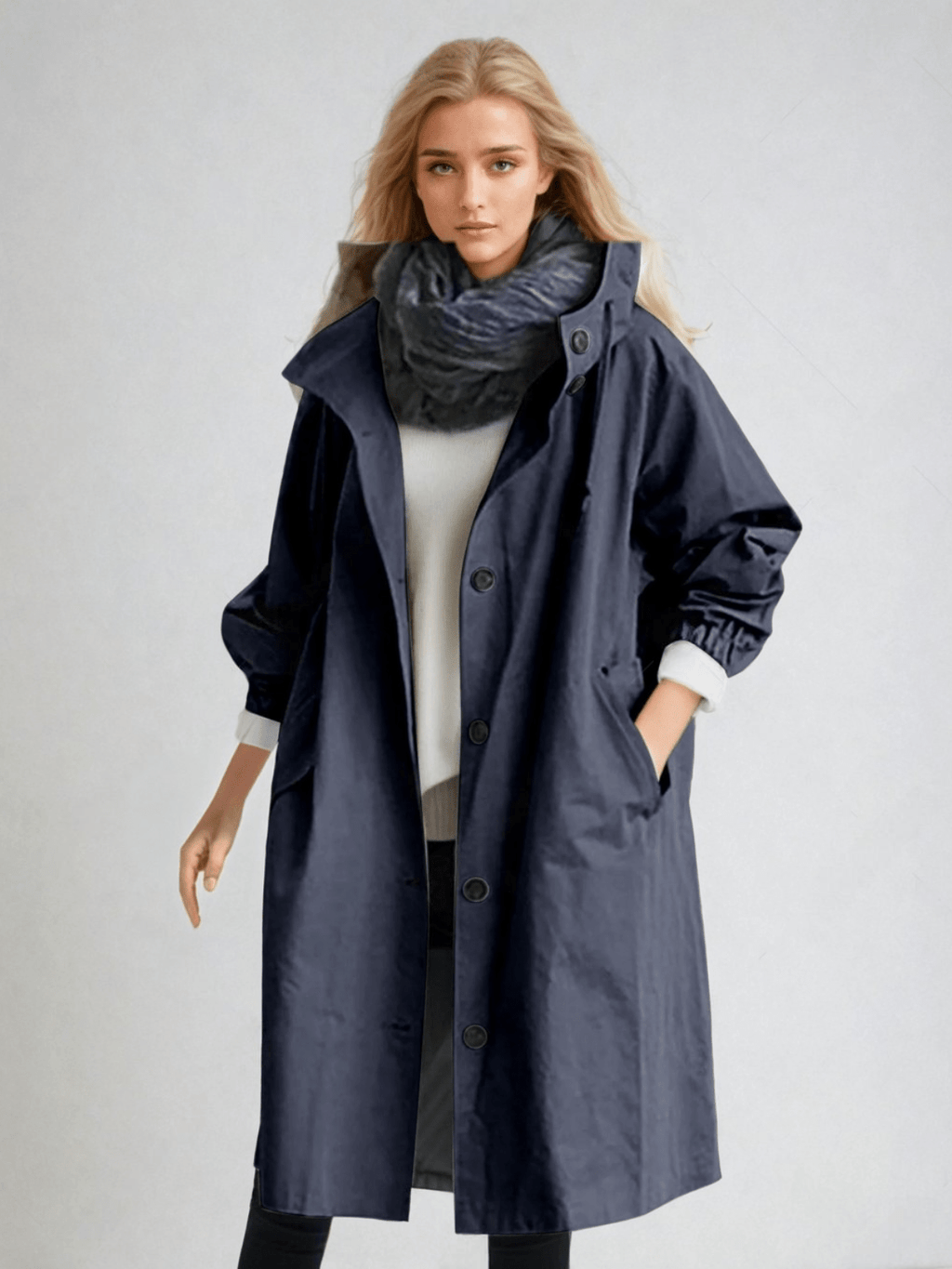 Water-Repellent Trench Coat – Relaxed Fit to 5XL