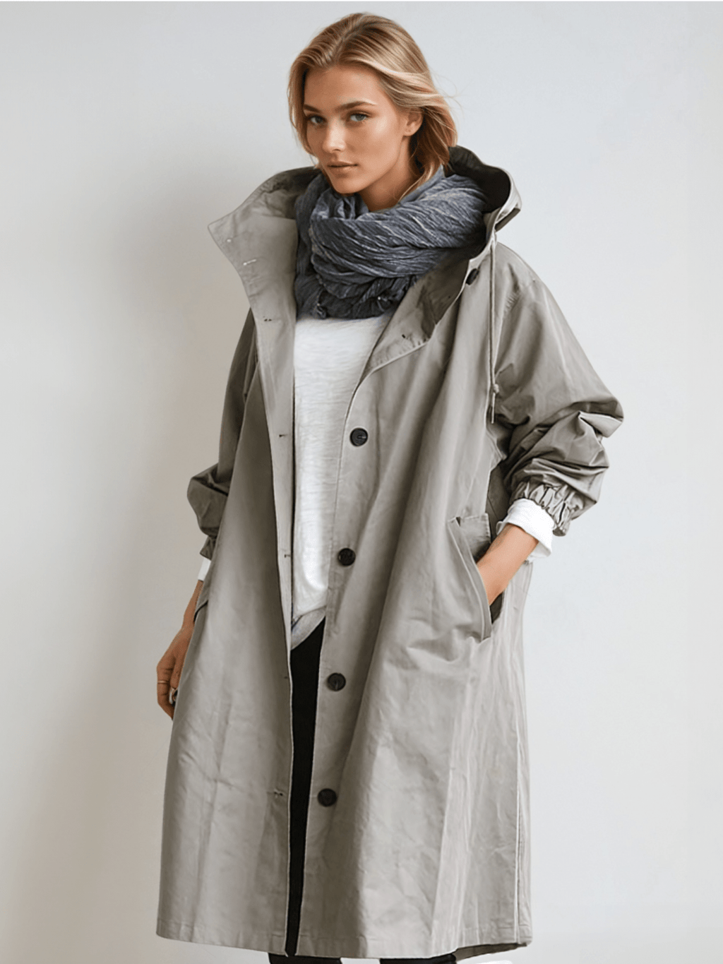 Water-Repellent Trench Coat – Relaxed Fit to 5XL