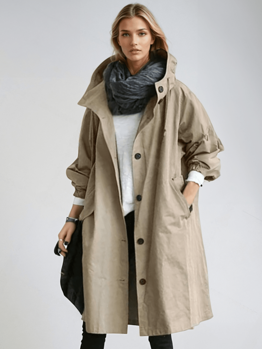 Water-Repellent Trench Coat – Relaxed Fit to 5XL