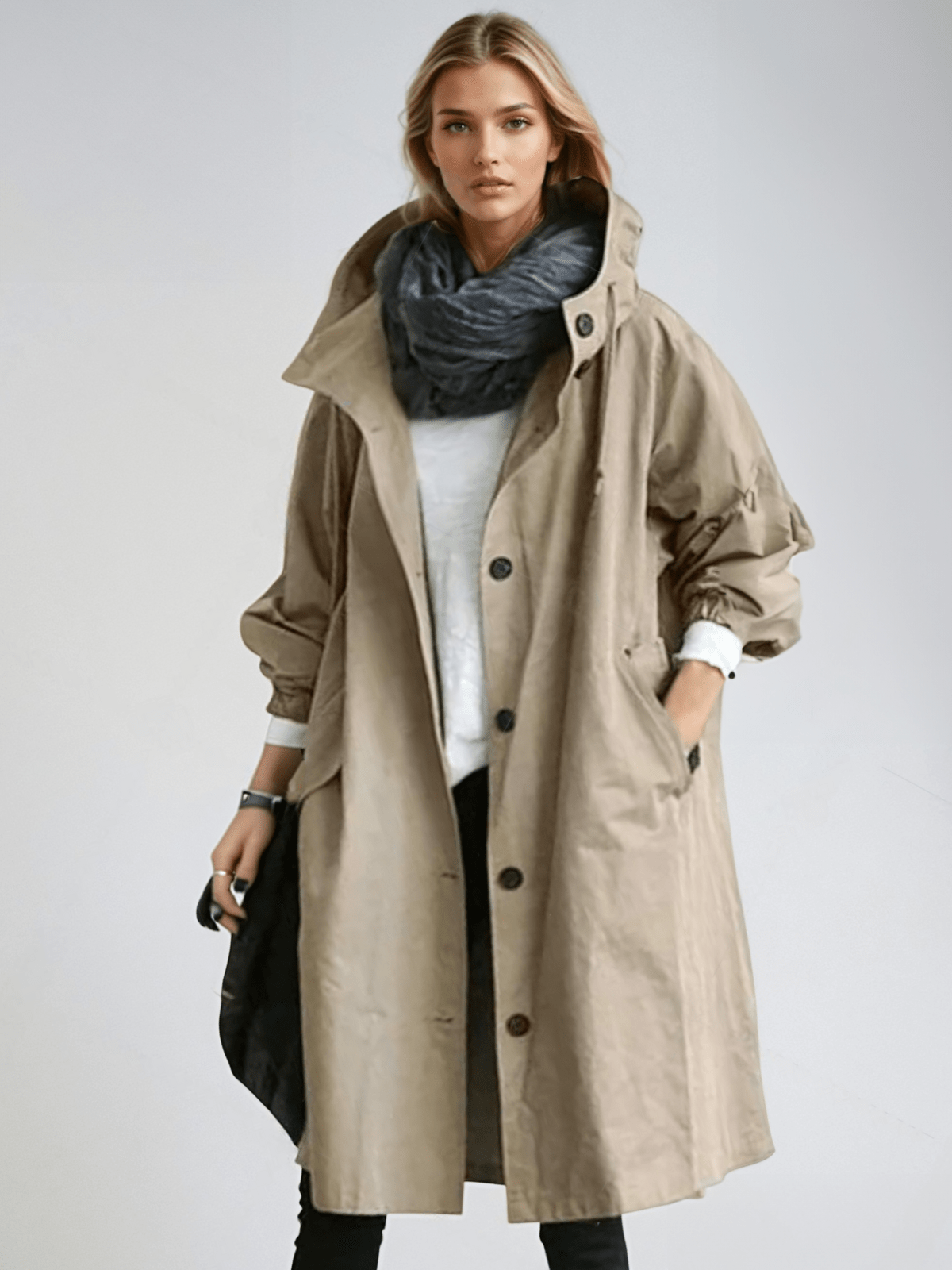 Water-Repellent Trench Coat – Relaxed Fit to 5XL