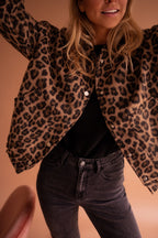 Brown Leopard Print Bomber Jacket – Relaxed Everyday Jacket