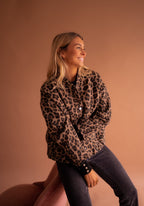 Brown Leopard Print Bomber Jacket – Relaxed Everyday Jacket